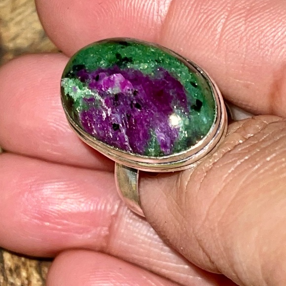 Saualpite Ruby Zoisite Statement Ring Size 8 - Picture 4 of 14